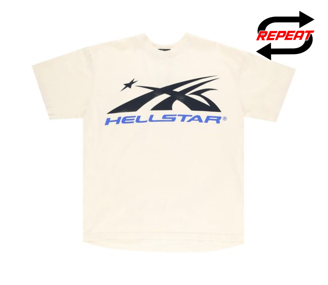 Hellstar 'Sport Logo' Gel Tee (White/Blue)