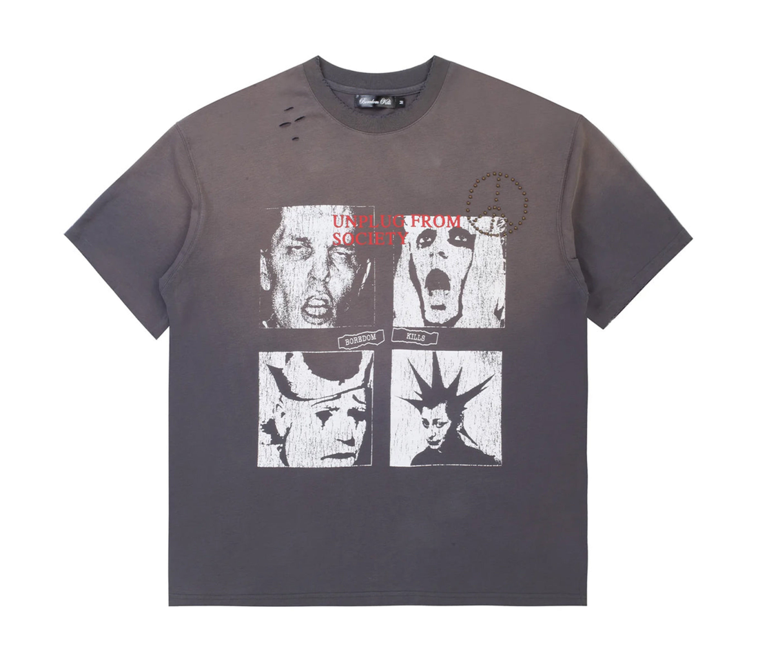 Boredom Kills ‘Scream Studded’ Tee (Grey)