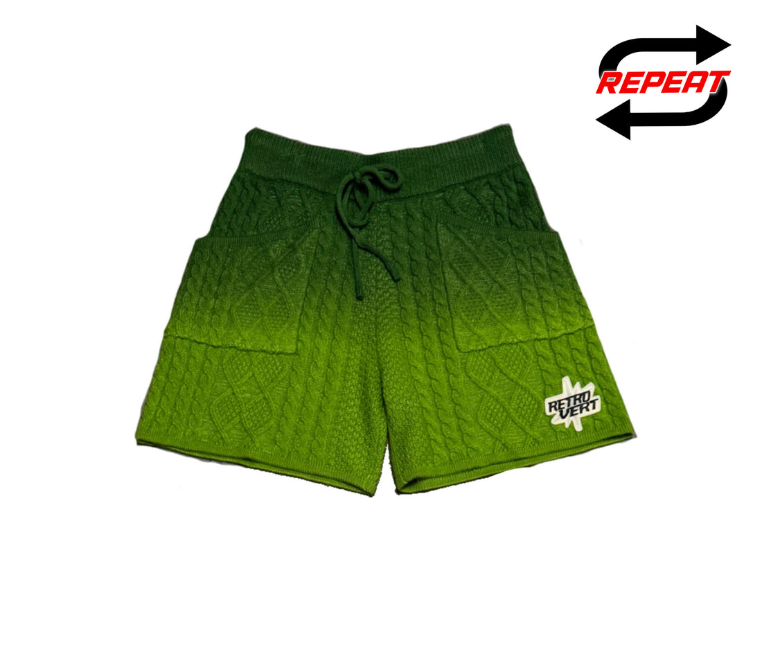 Retrovert 'Gradient Knitted' Shorts (Green)