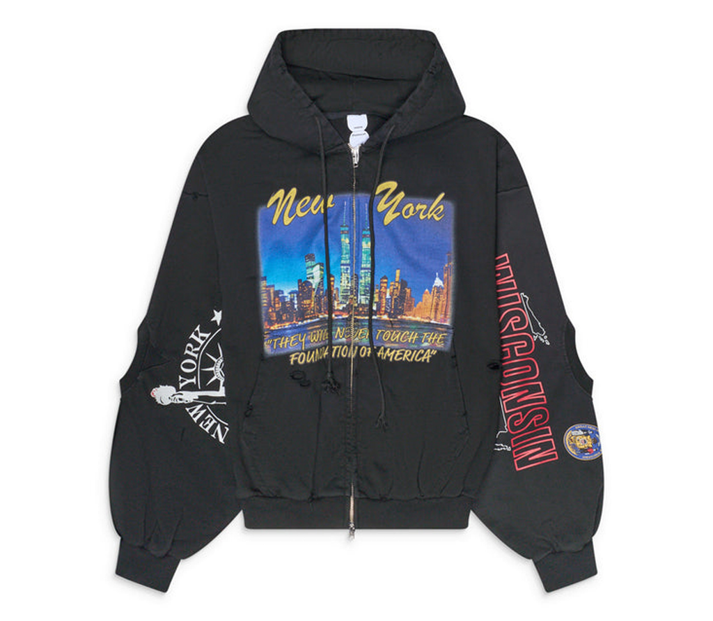 Protocol Index Reconstructed 'NY' Zip-Up (Black) | Repeat Atlanta