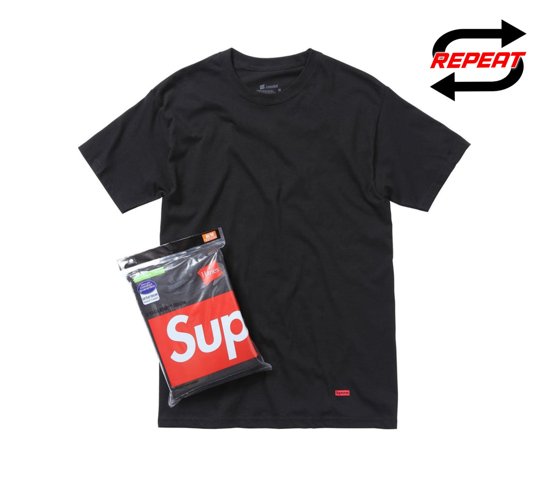 Supreme Tagless Tees 3-Pack (Black)