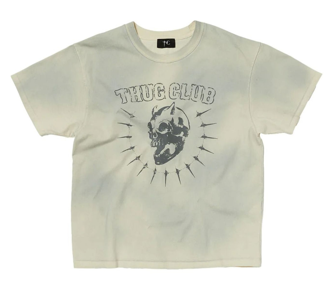 Thug Club Vintage Riding Skull T-Shirt Cream