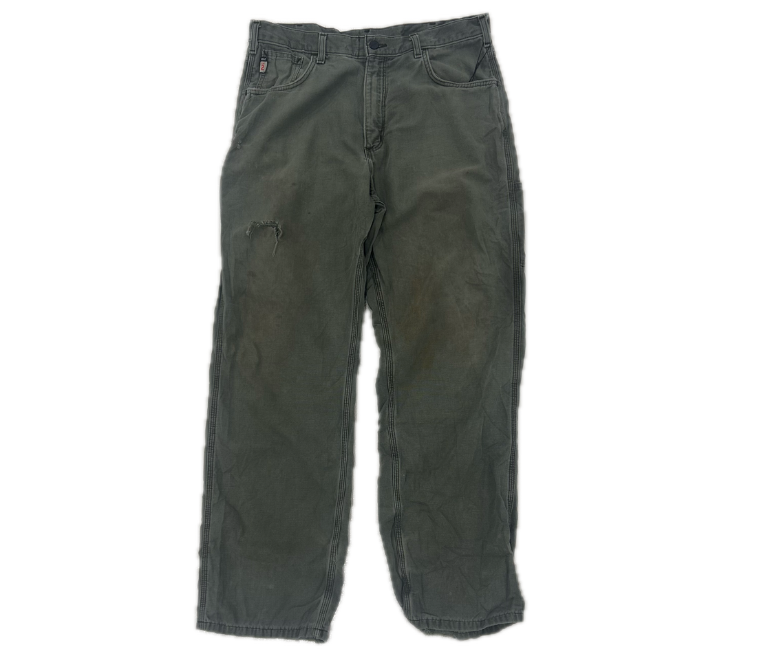 Carhartt 'Flame Resistant Canvas' Pants 36x32 (Moss Green)