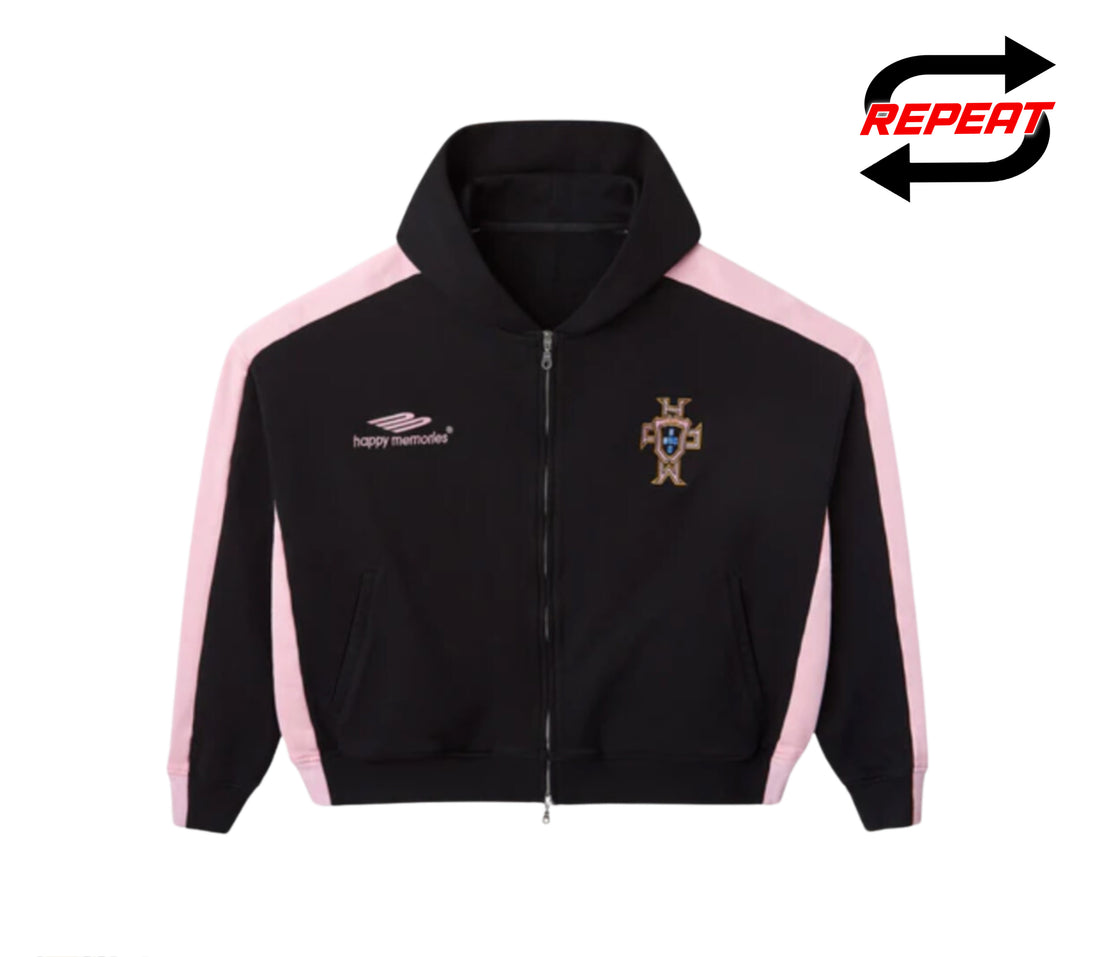 HMDD (Happy Memories Don't Die) 'Pink 10 Lisbon' Zip Up (Black)