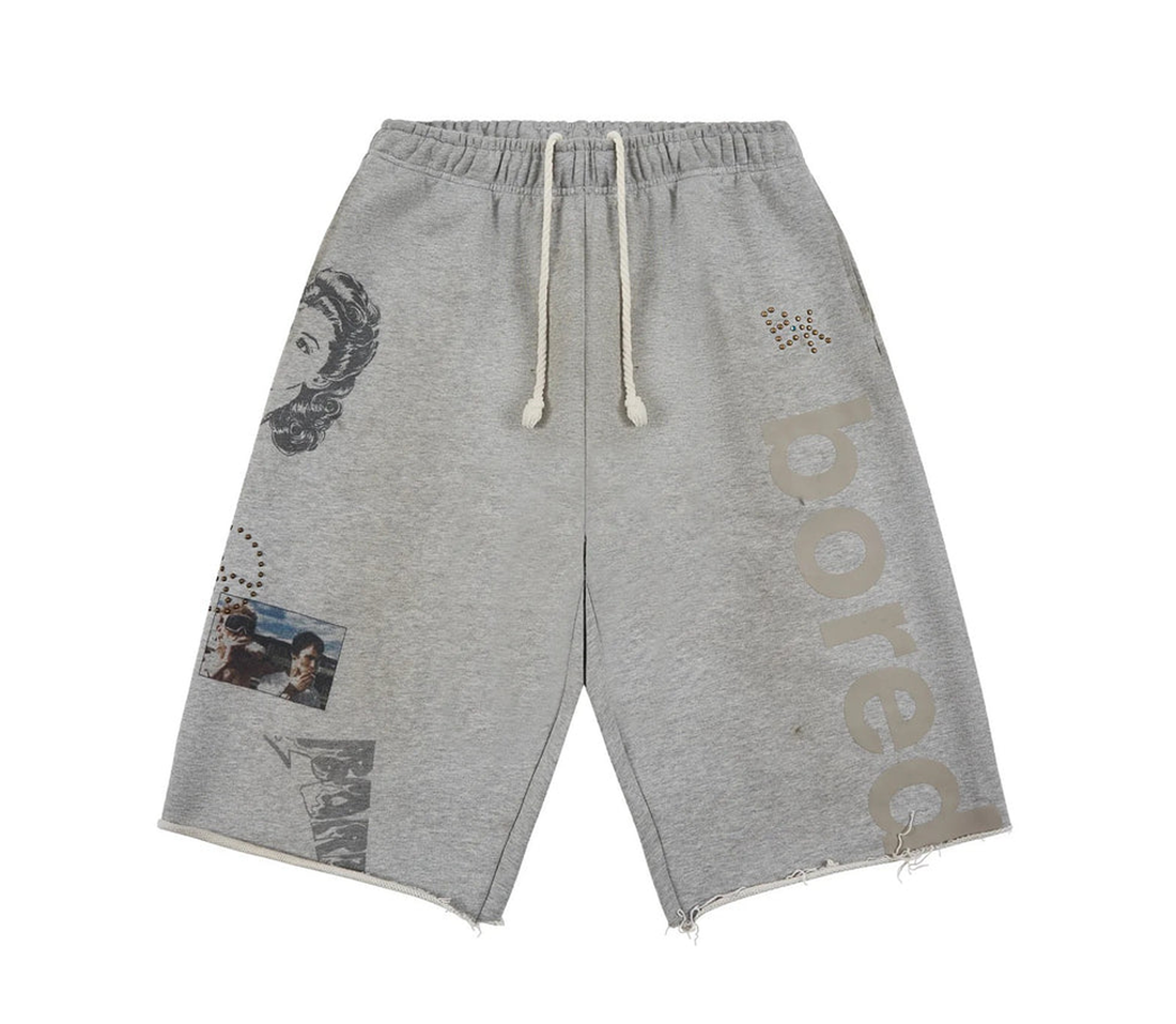Boredom Kills '3 Quarter Sweat Shorts' (Grey)