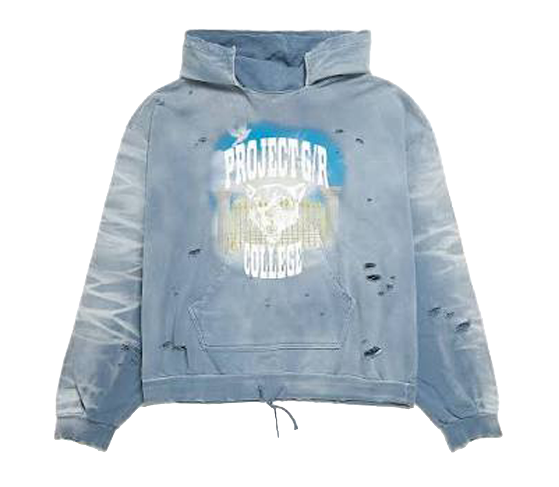 Project G/R 'Mixed Printed' Vintage Hoodie (Pale Blue)