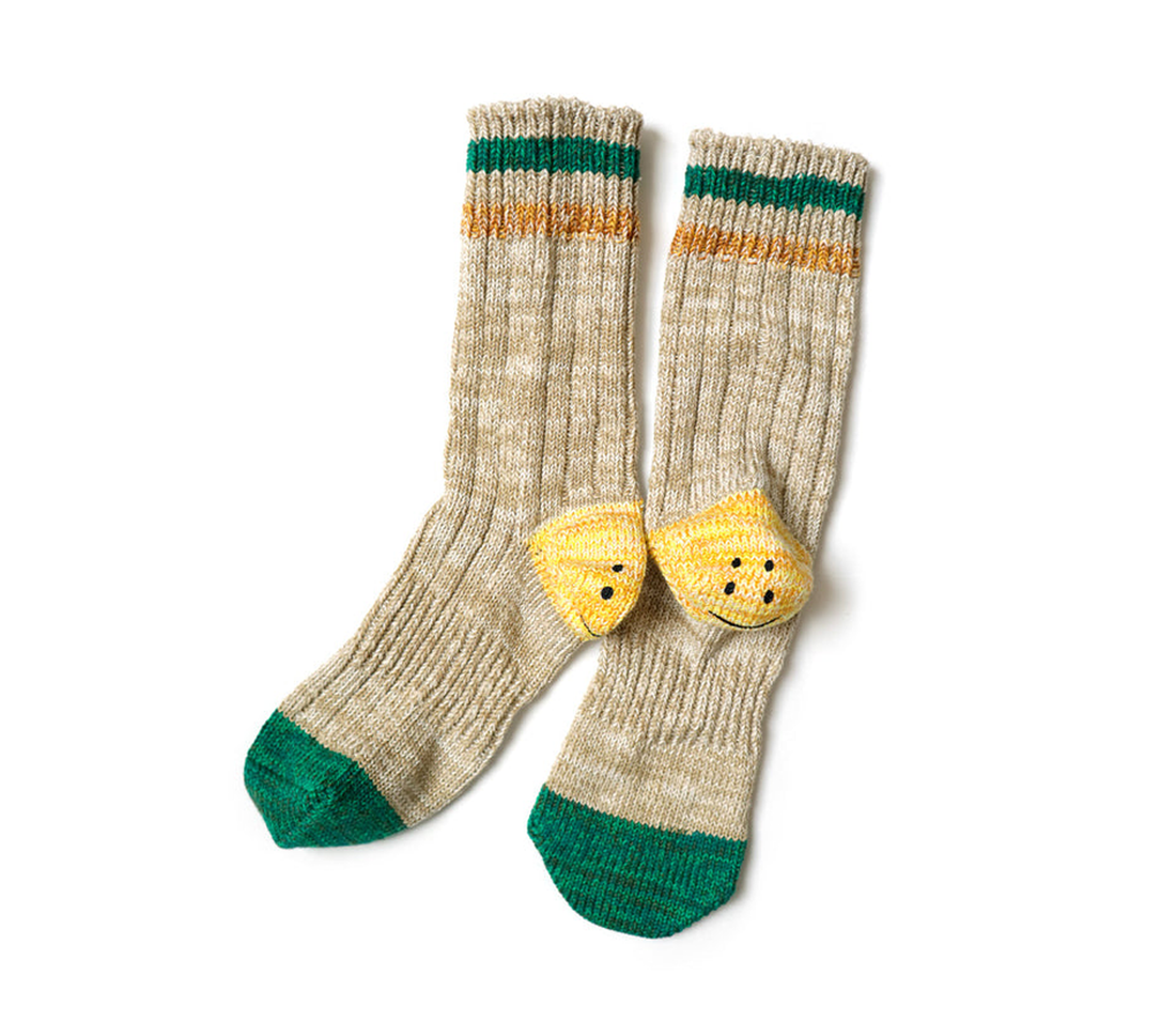 Kapital 60-Count Heather Ivy Rainbow Happy Heel Hold Socks