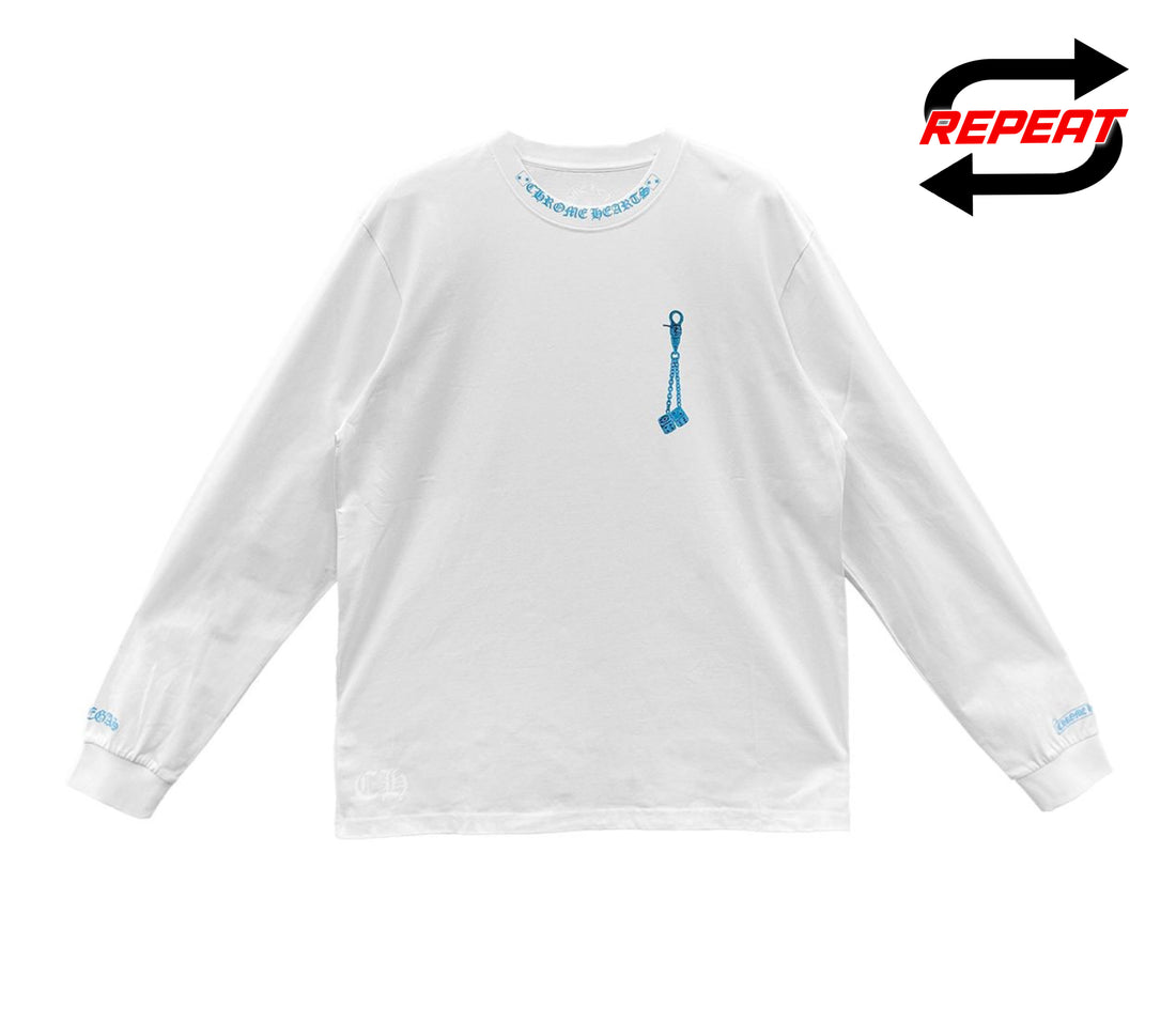 Chrome Hearts 'Fontaine Blue' SE Longsleeve Tee (White/Blue)