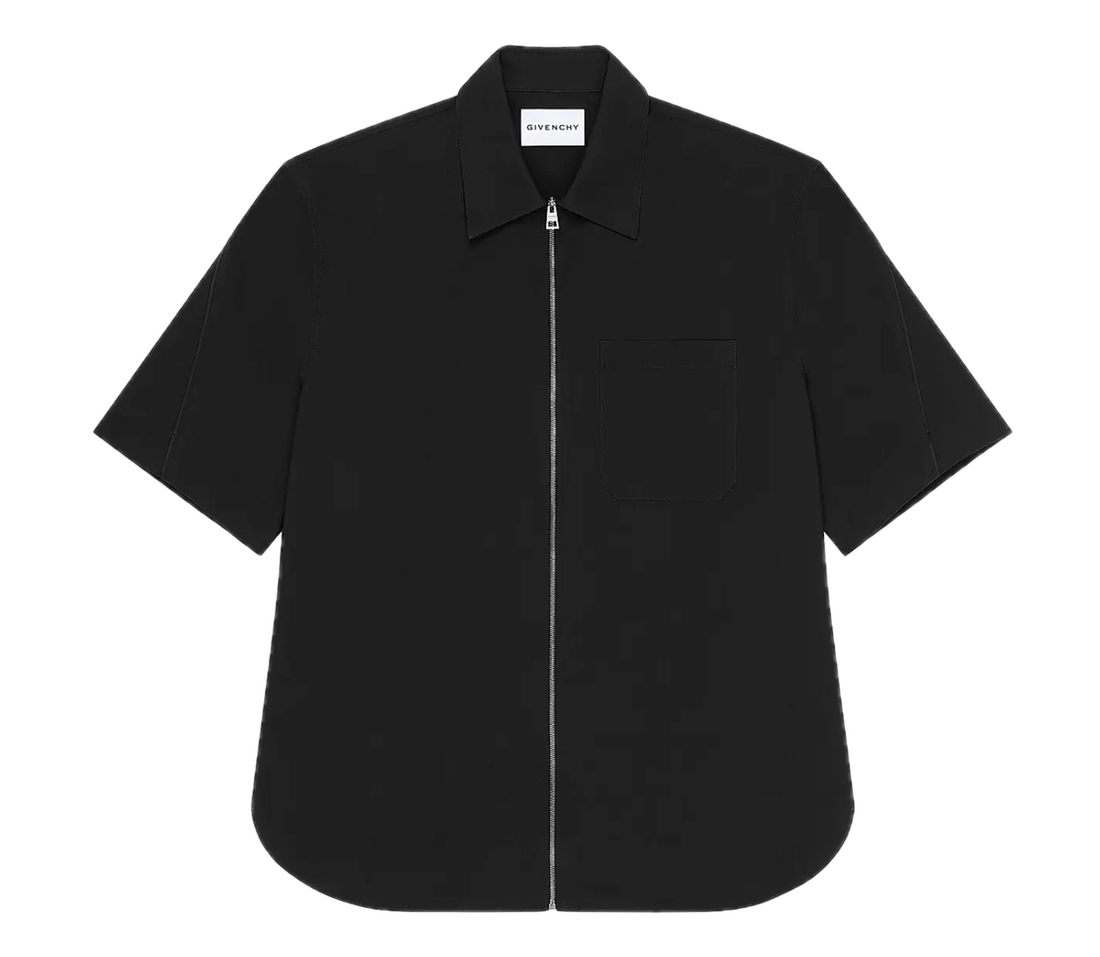 Givenchy Boxy Zip Shirt (Black)