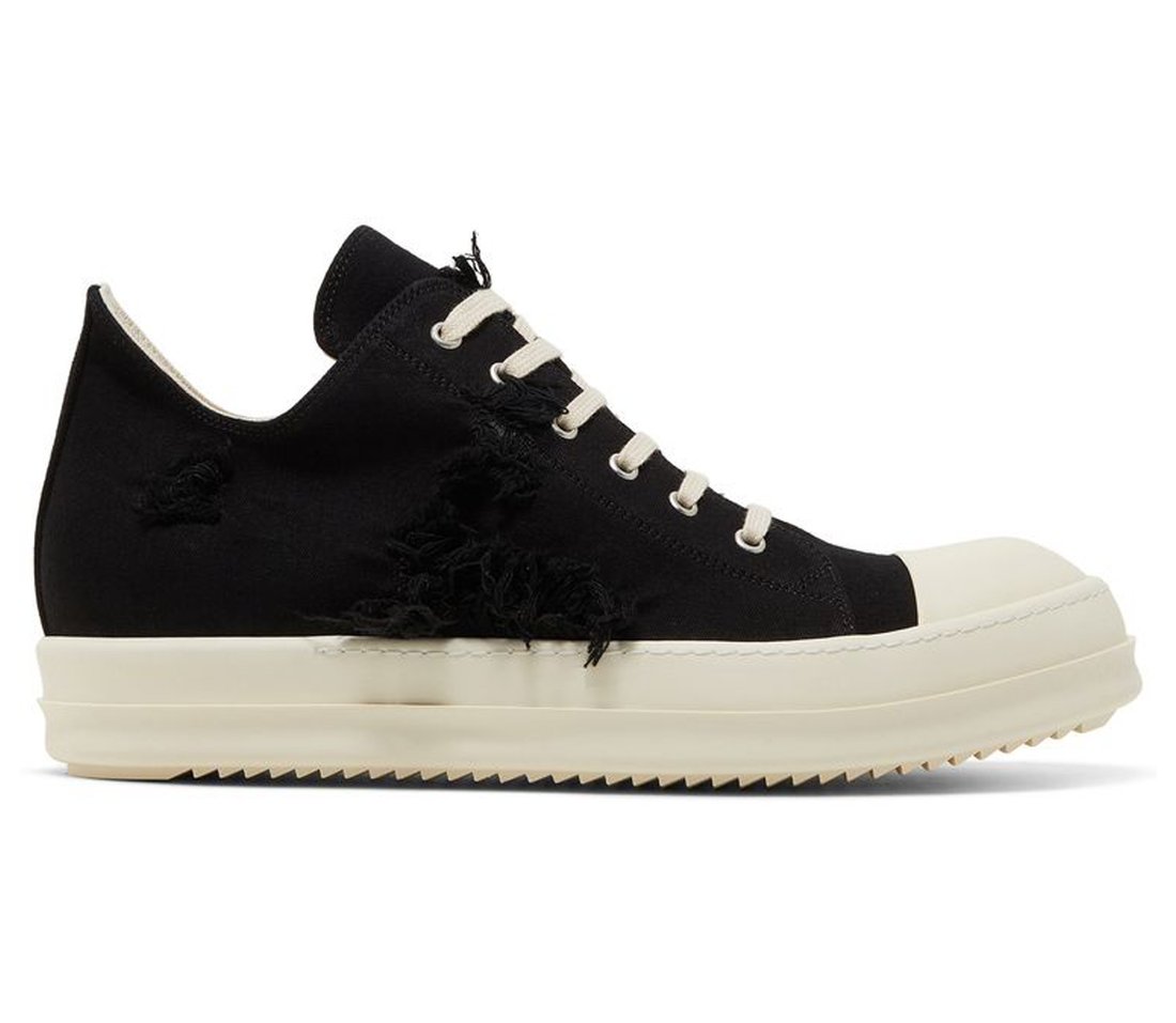 Rick Owens DRKSHDW 'Low Sneaks Slashed' (Black/Milk)