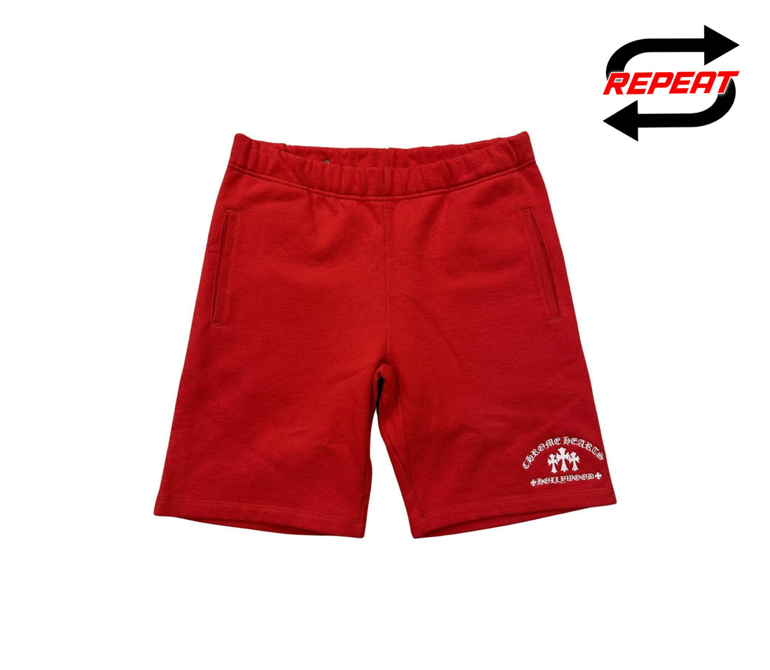 Chrome Hearts Embroided 'Hollywood' Shorts (Red)