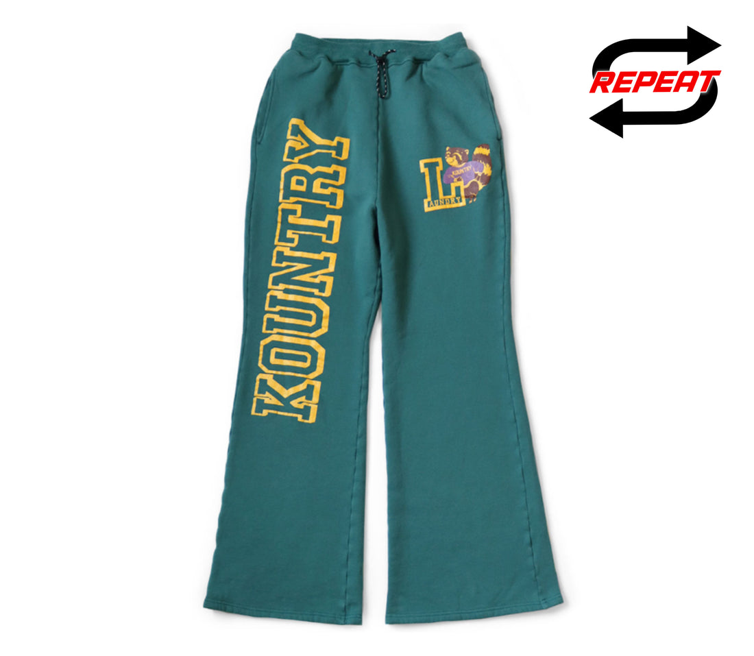 Kapital Fleece Flared Sweatpants (Green)