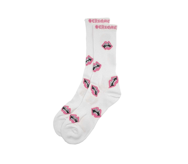 Chrome Hearts Matty Boy 'Chomper' Socks (White/Pink) – Repeat ATL