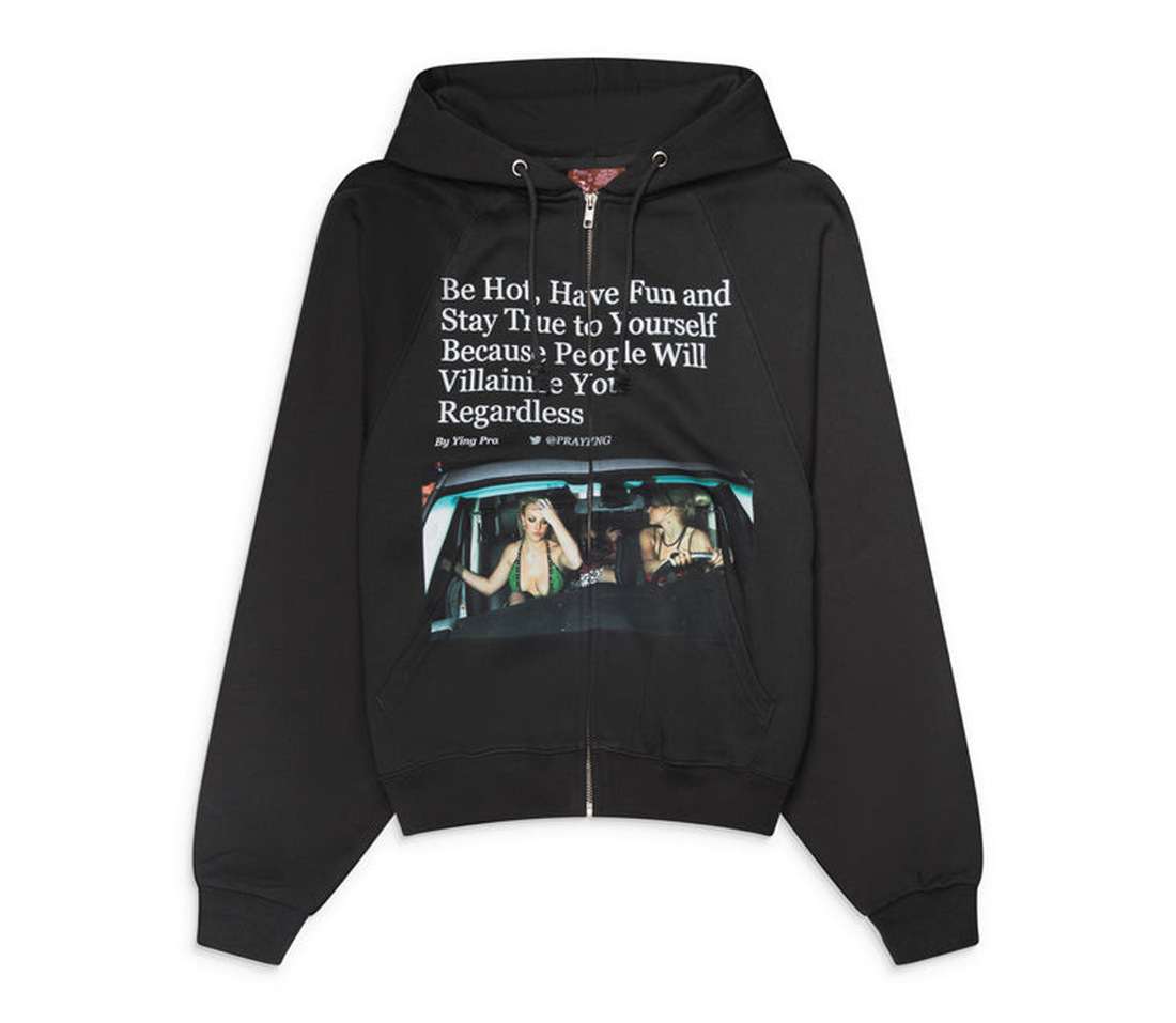 Praying 'Be Hot' Zip Up (Black)