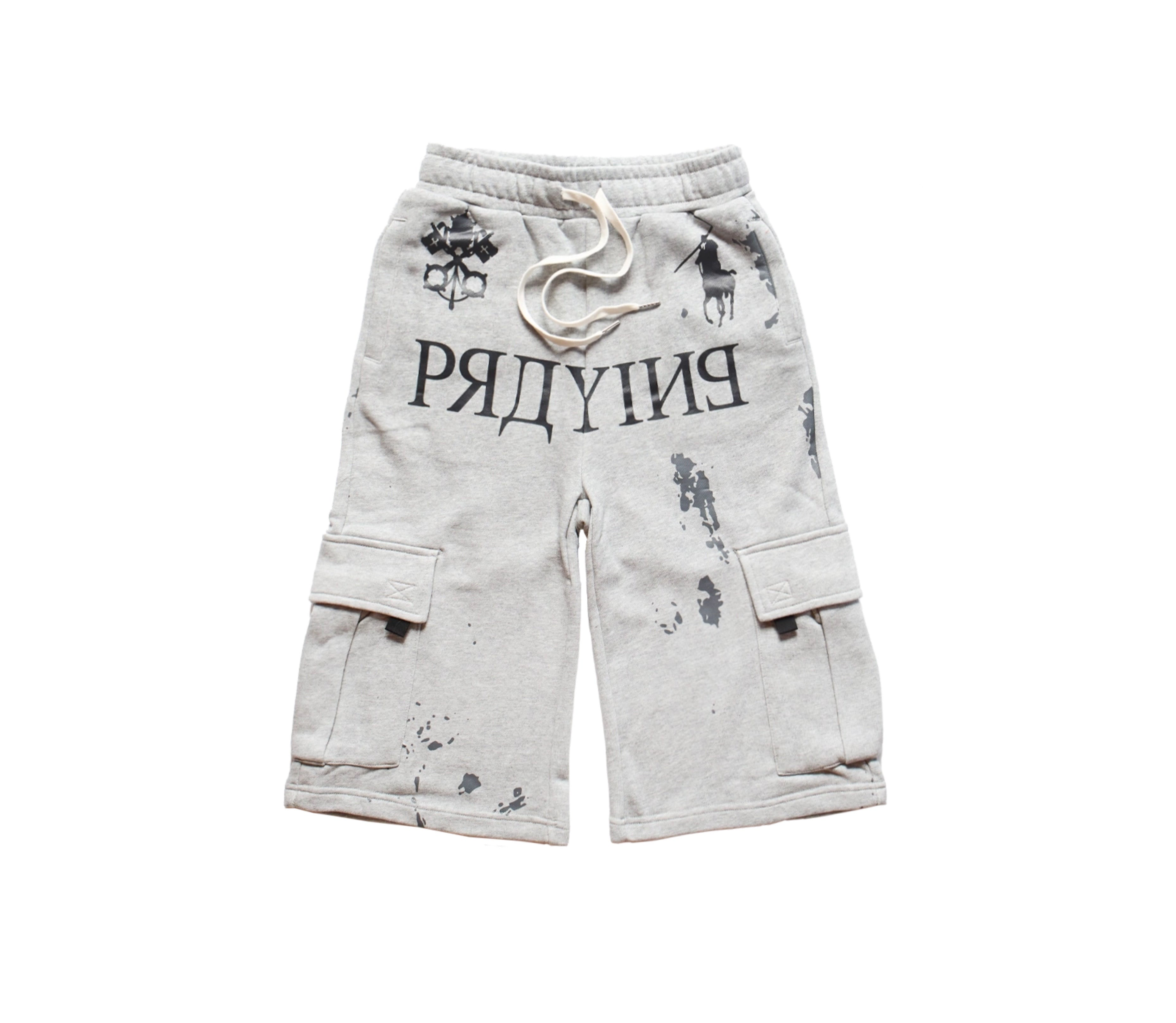 Praying 'AI' Logo Shorts (Grey)