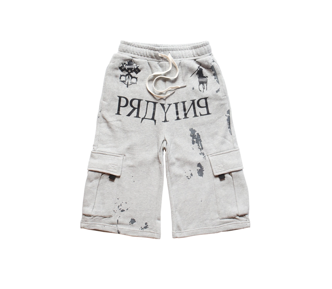 Praying 'AI' Logo Shorts (Grey)