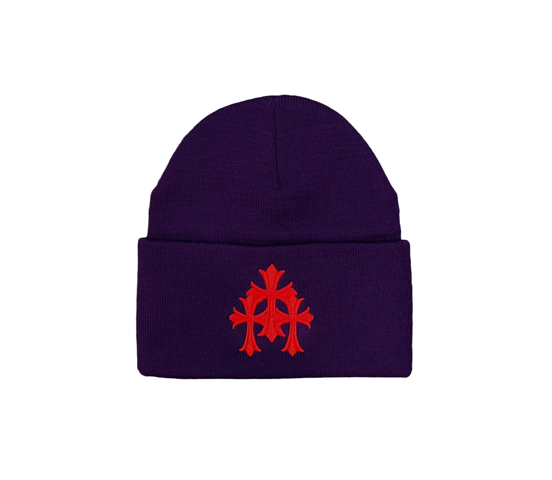 Chrome Hearts 'Triple Cross' Beanie (Purple)