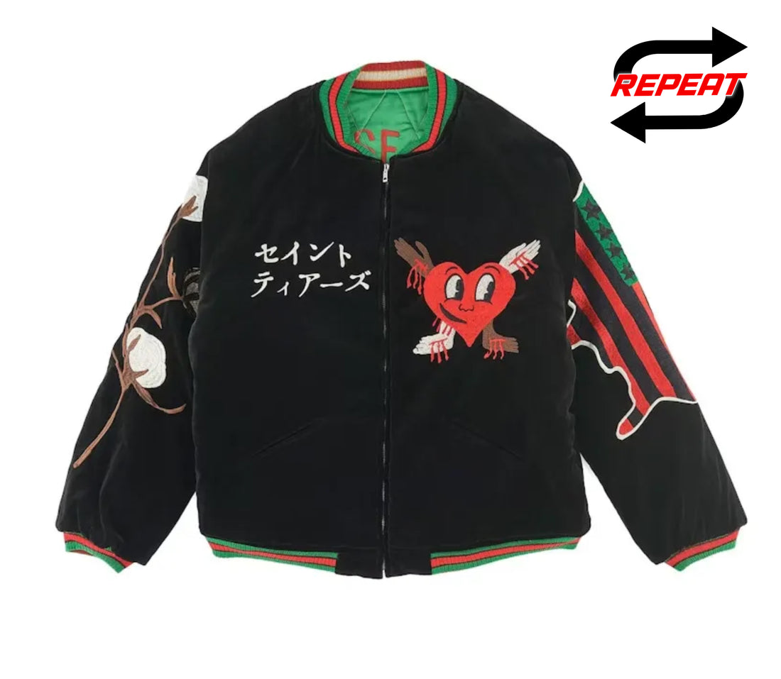 Saint Michael x Denim Tears Reversible Bomber (Green/Black)