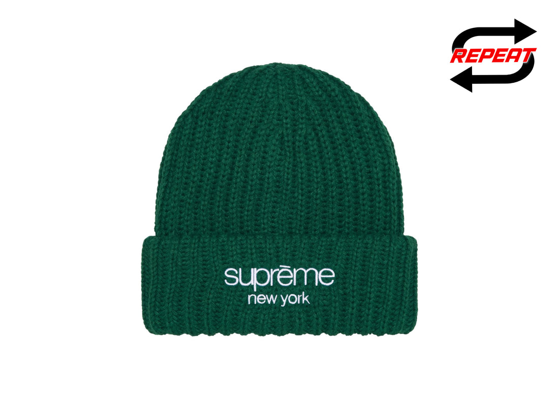 Supreme 'Classic Logo Chunky' Ribbed Beanie