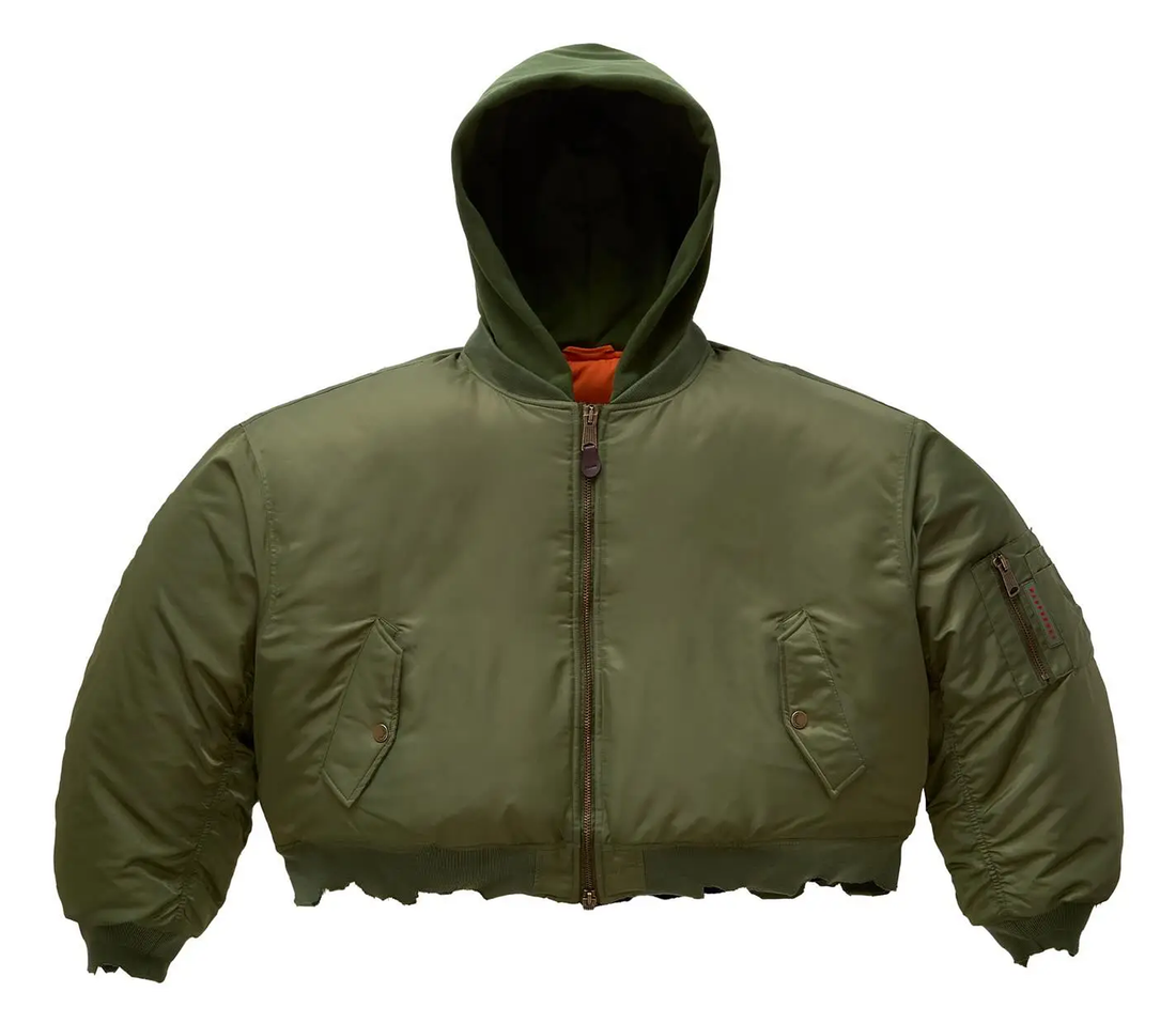 GV Gallery 'Hooded Bomber' Jacket (Army Green)