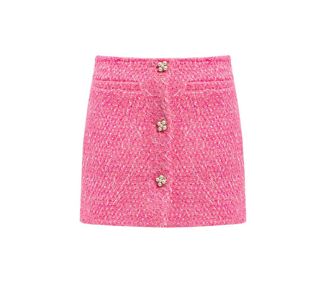Vetments 'Deconstructed Tweed' Skirt (Hot Pink)
