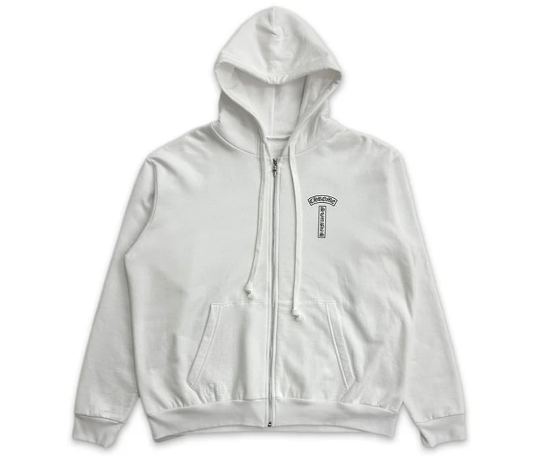 Chrome Hearts 'T Bar' Logo Zip-Up (White)