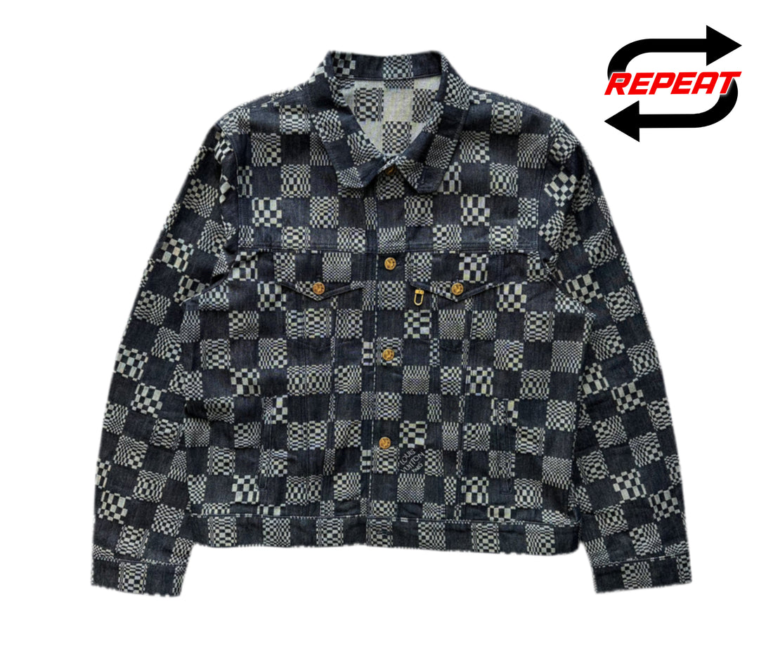 Louis Vuitton 'Distorted Damier' Denim Suit (Navy)