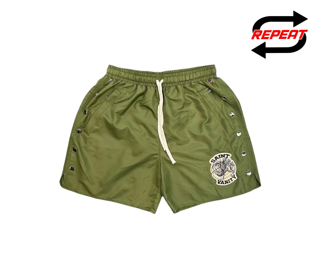 Saint Vanity 'Green' Nylon Shorts