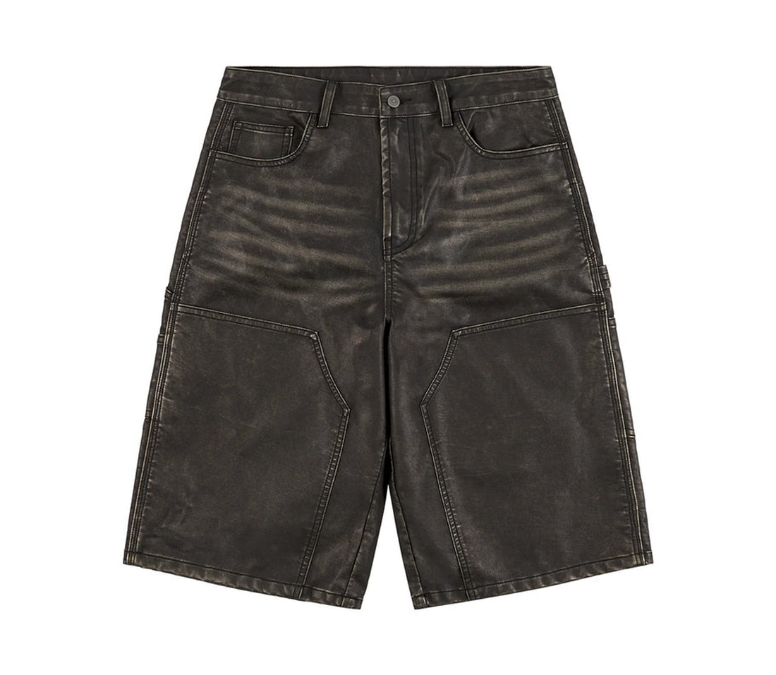 Boredom Kills Leather Shorts (Black)