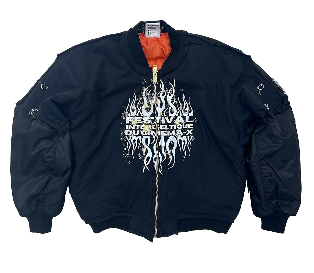 Coucou Bebe '50-50 Festival' Bomber Jacket (Black)