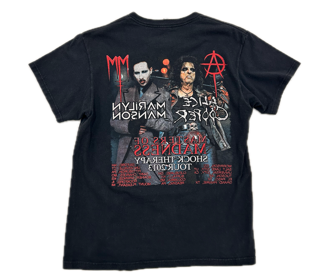 Repeat Vintage Alice Cooper x Marilyn Manson 'Masters Of Madness' Tour Tee 2013 (Black)