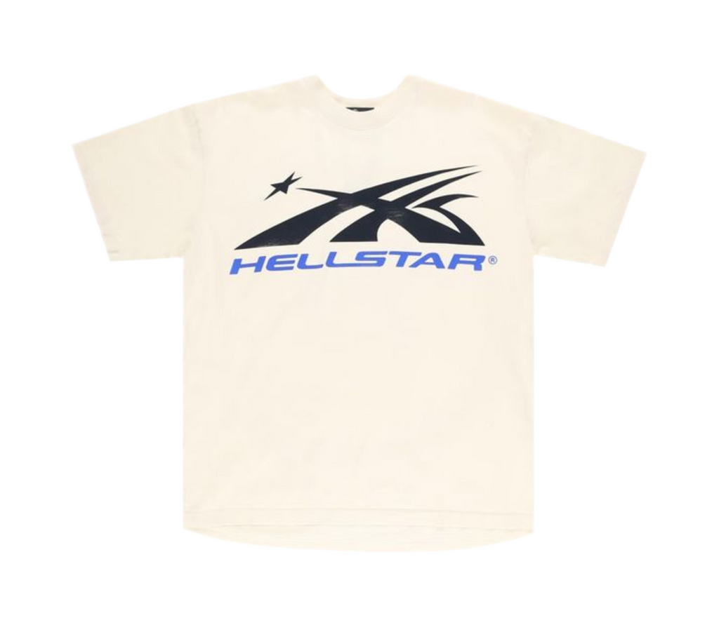 Hellstar Sport Logo Gel Tee White Blue | Repeat Atlanta – Repeat ATL