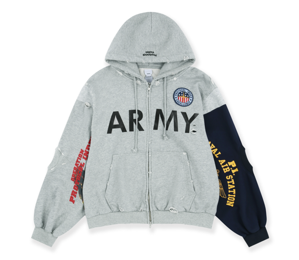 Protocol-Index 'Reconsructed' Zip Up (Melange Grey) – Repeat ATL
