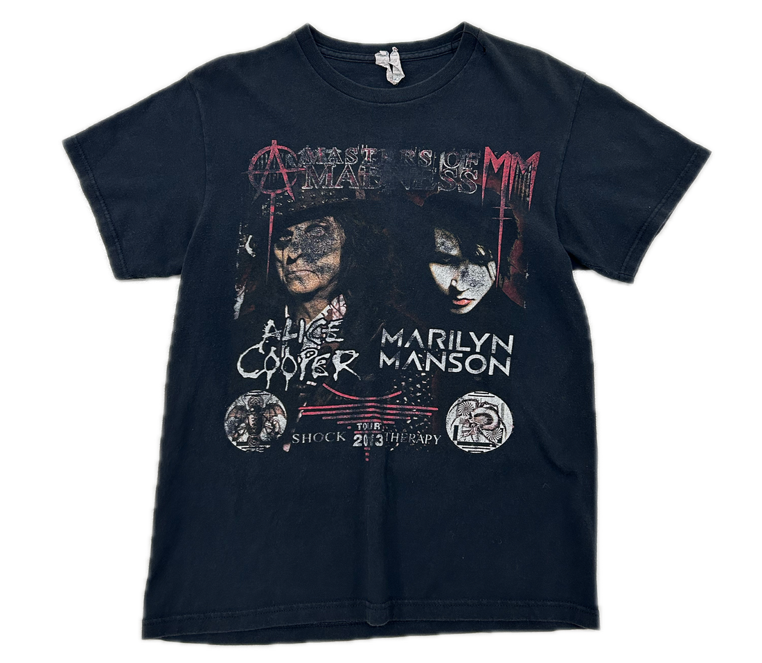 Repeat Vintage Alice Cooper x Marilyn Manson 'Masters Of Madness' Tour Tee 2013 (Black)