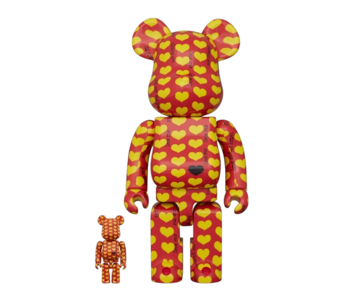 Bearbrick Amplifier Yellow Heart Reverse 100% 400% Set