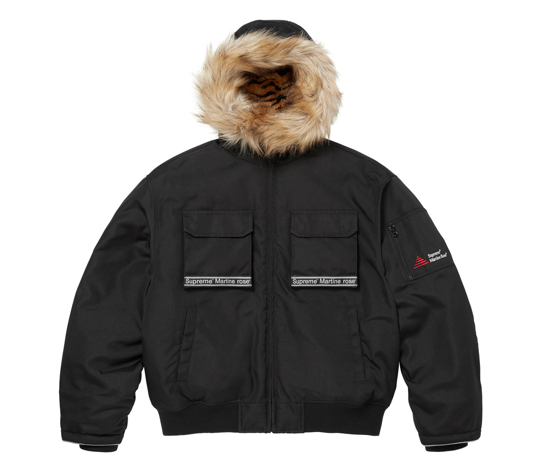 Supreme x Martine Rose 'Lined Cordura' Hooded Jacket (Black) on white background