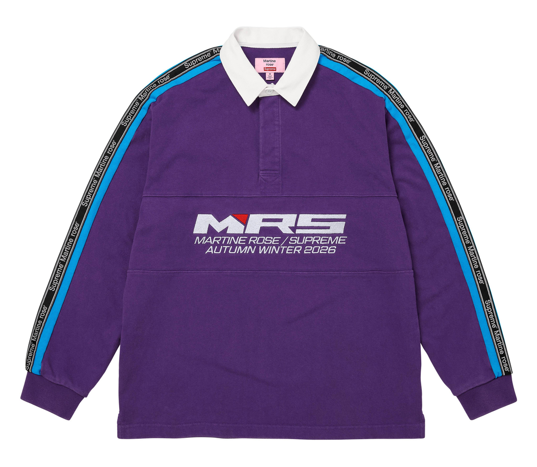 Supreme x Martine Rose 'Rugby' (Purple) on white background